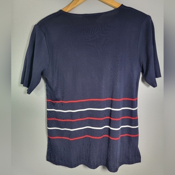 Exclusively Misook 2pc Set Sweater Cardigan and blouse  Sz Medium Blue - Picture 7 of 8